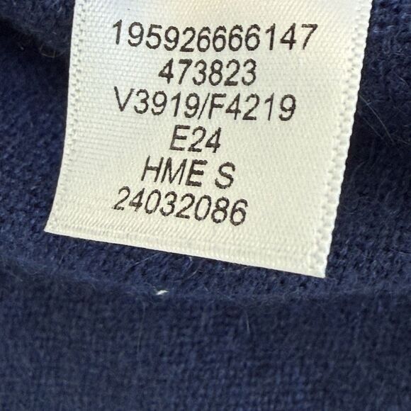 Lands End Cashmere Cardigan Sweater Women Small Deep Sea Navy Blue Long Sleeve - Picture 9 of 12